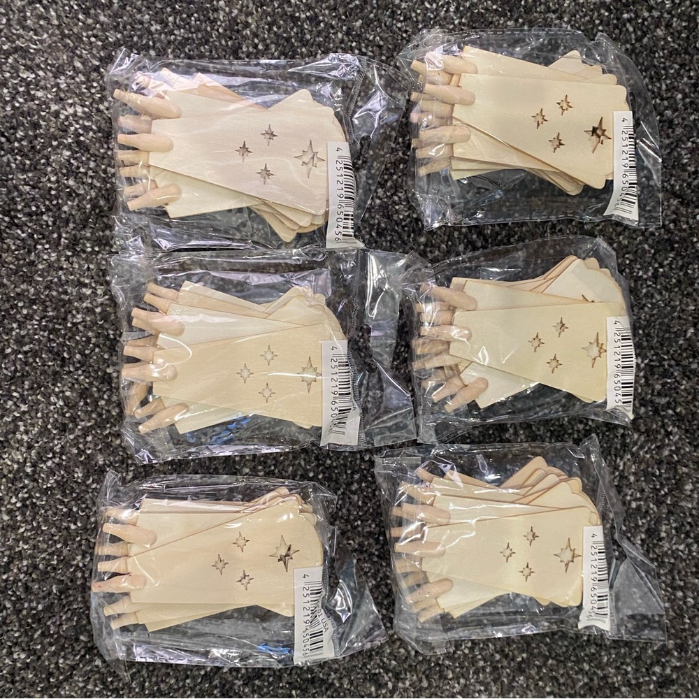 BRUBAKER Fan Blades Replacement Kit set of 6 Christmas Pyramid - Natural Brown